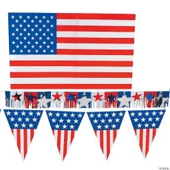 Plastic Patriotic Outdoor Decorating Kit - 3 Pc.