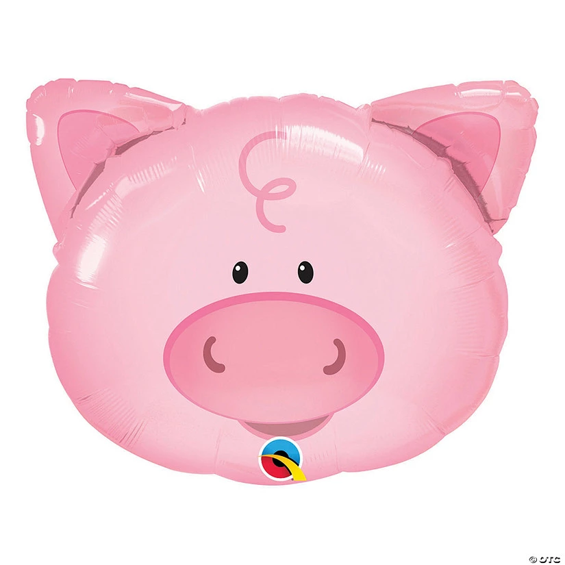 Playful Pig-Shaped 30" Mylar Balloon 3 Playful Pig-Shaped 30" Mylar Balloon