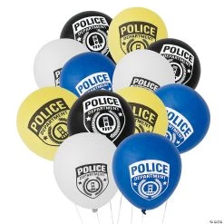 Police Party 11" Latex Balloons - 24 Pc.