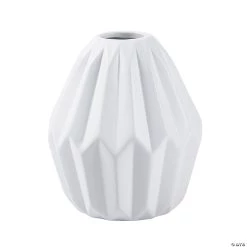 Positively Simple White Fluted Textured Ceramic Vase
