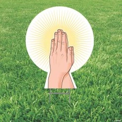 Pray Hands Yard Sign