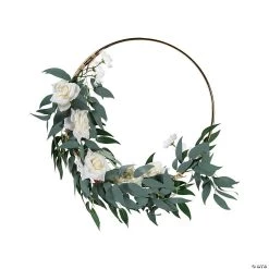 Premium Gold Hoop Decoration with White Roses