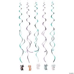 Purr-Fect Party Hanging Swirl Decorations - 5 Pc.