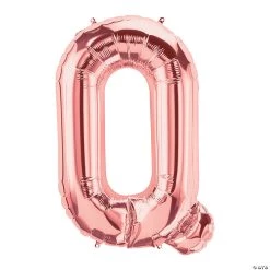 Q Rose Gold Letter 34" Mylar Balloon