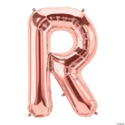 R Rose Gold Letter 34" Mylar Balloon