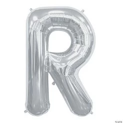 “R” Silver Letter 34" Mylar Balloon