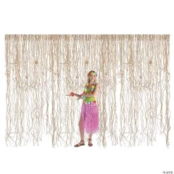 Raffia with Shells Curtain Backdrop