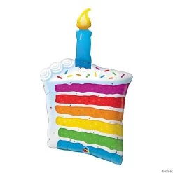 Rainbow Cake With Candle 42" Mylar Balloon