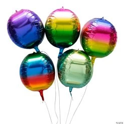 Rainbow Orb 22" Mylar Balloons - 5 Pc.