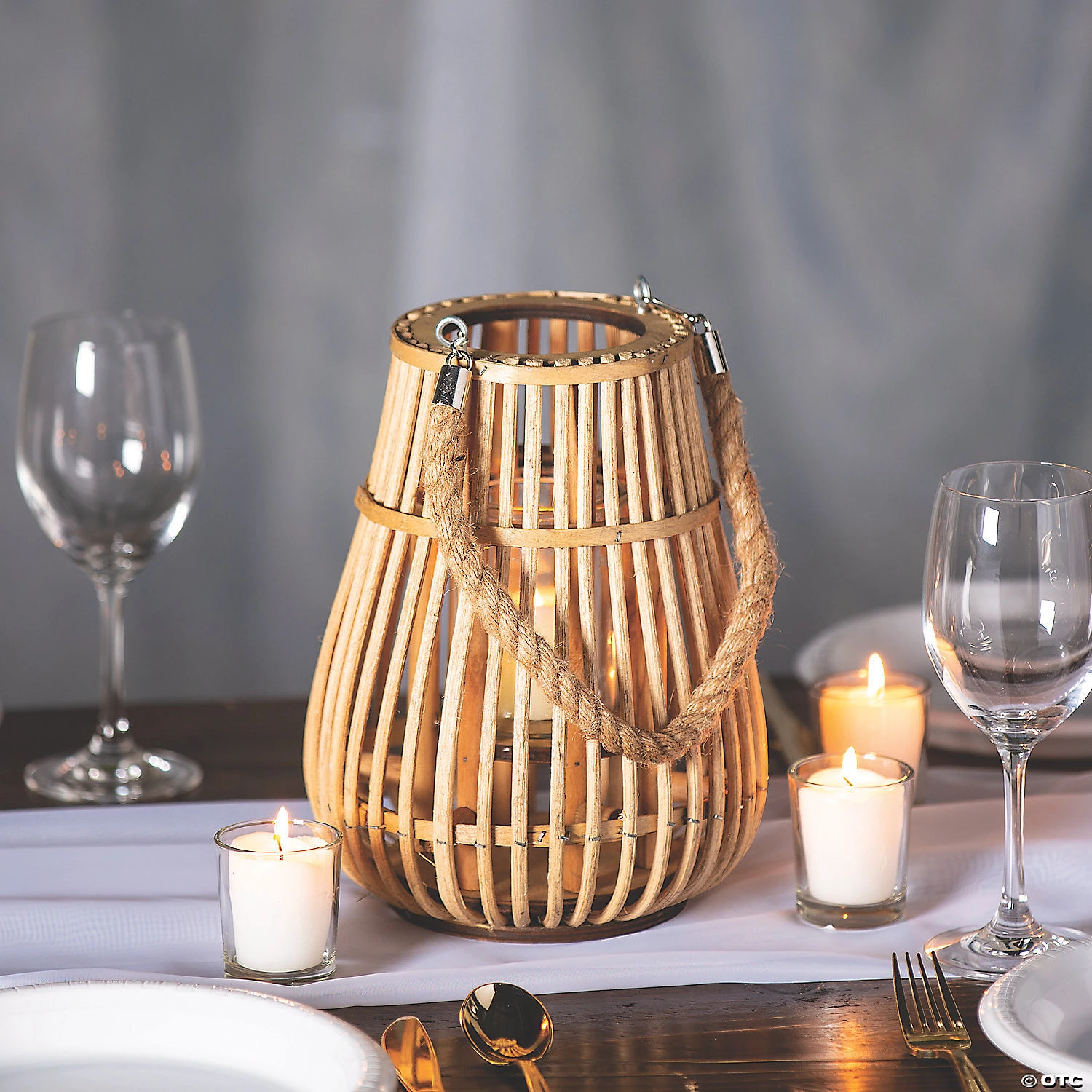 Rattan Natural Lantern with Handle 4 Rattan Natural Lantern with Handle - Image 2
