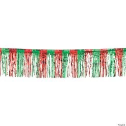 Red & Green Tinsel Fringe Garland