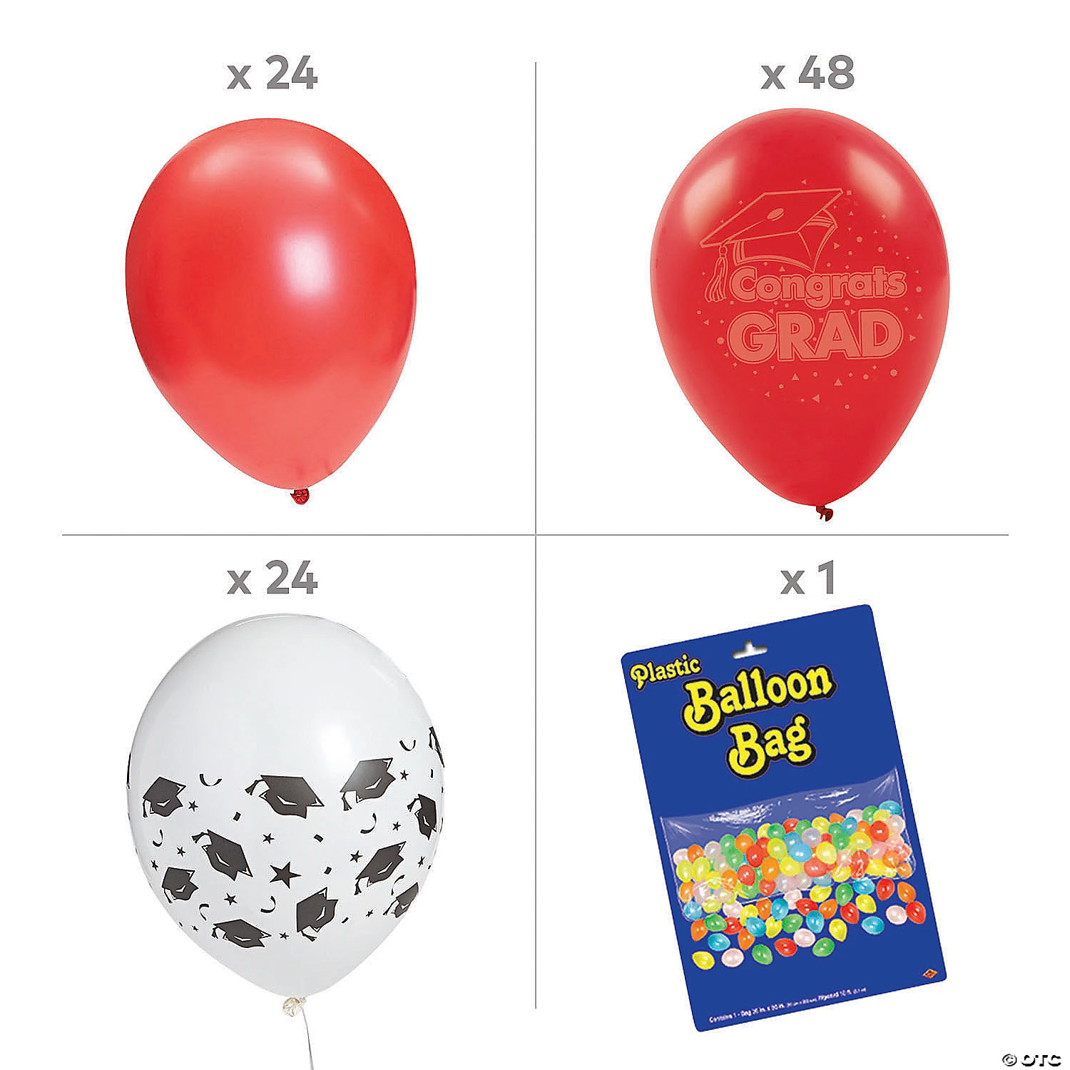 Red Graduation Balloon Drop Kit - 97 Pc. 4 Red Graduation Balloon Drop Kit - 97 Pc. - Image 2