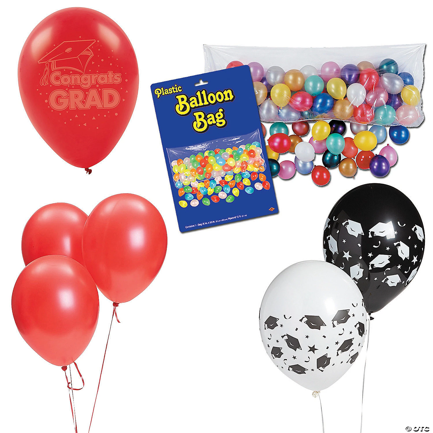 Red Graduation Balloon Drop Kit - 97 Pc. 3 Red Graduation Balloon Drop Kit - 97 Pc.