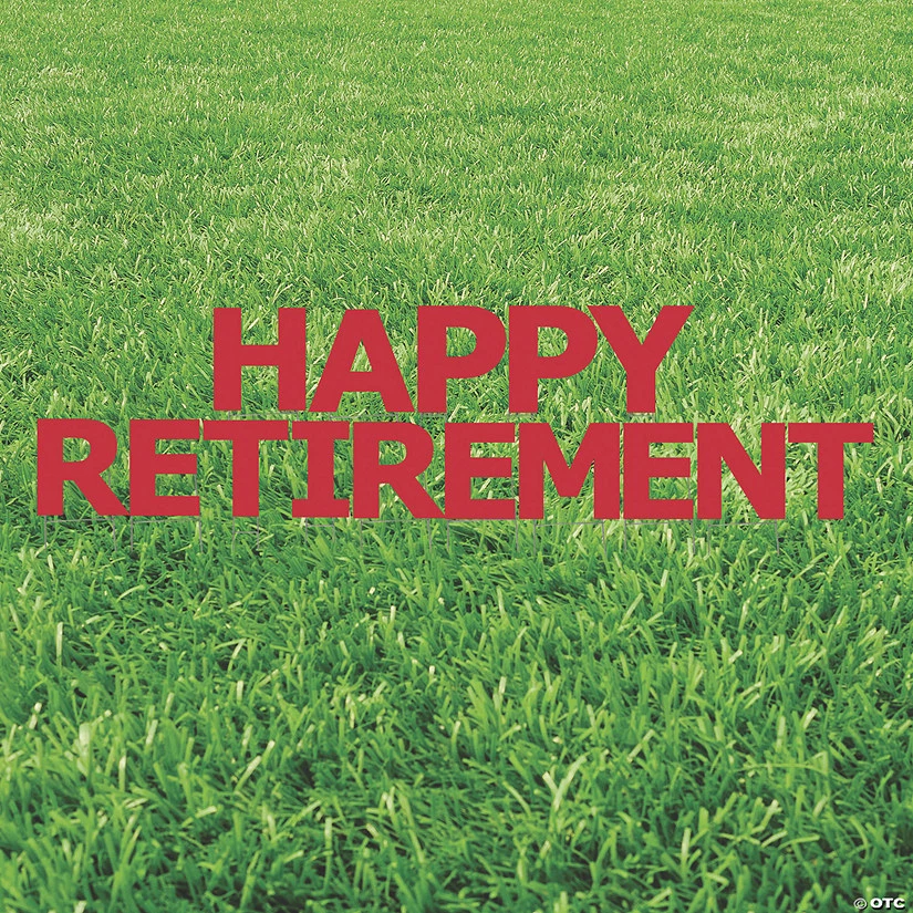 Red Happy Retirement Yard Signs 3 Red Happy Retirement Yard Signs