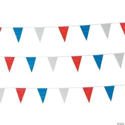 Red, White & Blue Plastic Pennant Banner