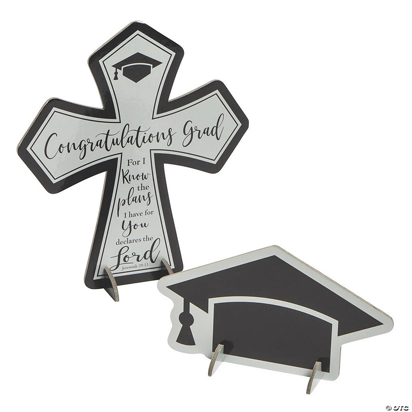 Religious Grad Tabletop Centerpieces - 2 Pc. 3 Religious Grad Tabletop Centerpieces - 2 Pc.