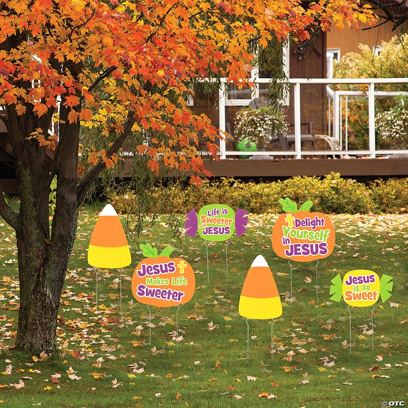 Religious Halloween Mini Yard Signs Set - 6 Pc. 3 Religious Halloween Mini Yard Signs Set - 6 Pc.