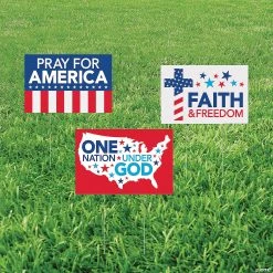 Religious Patriotic Yard Signs - 3 Pc.