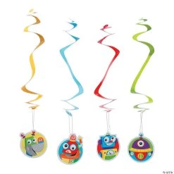 Robot Party Hanging Swirl Decorations - 12 Pc.