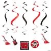 Rock Star Hanging Swirl Decorations - 12 Pc. -Party Decorations Sales Shop rock star hanging swirl decorations 12 pc 14104661