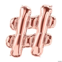 Rose Gold Hashtag Symbol 34" Mylar Balloon