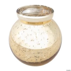 Round Gold Mercury Bud Vases - 6 Pc.