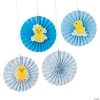 Rubber Ducky Hanging Fans - 12 Pc. -Party Decorations Sales Shop rubber ducky hanging fans 12 pc 13808693