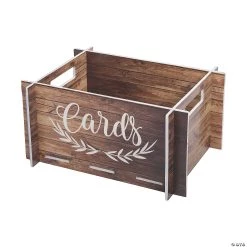 Rustic Faux Wood Card Crate