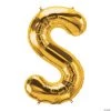 S Gold Letter 34" Mylar Balloon 1 S Gold Letter 34" Mylar Balloon -Party Decorations Sales Shop s gold letter 34 mylar balloon13908568
