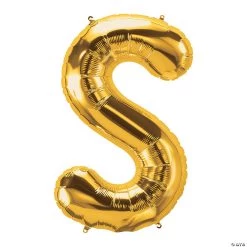 S Gold Letter 34" Mylar Balloon