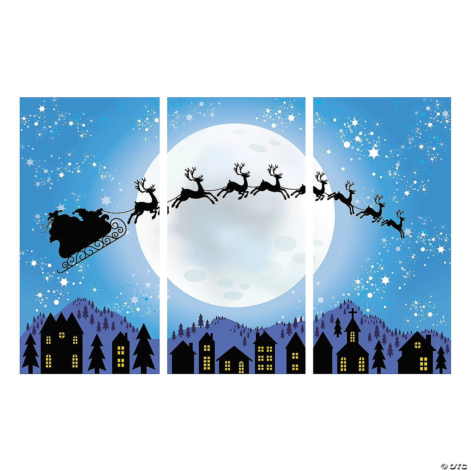 Santa & Reindeer Backdrop - 3 Pc. 4 Santa & Reindeer Backdrop - 3 Pc. - Image 2
