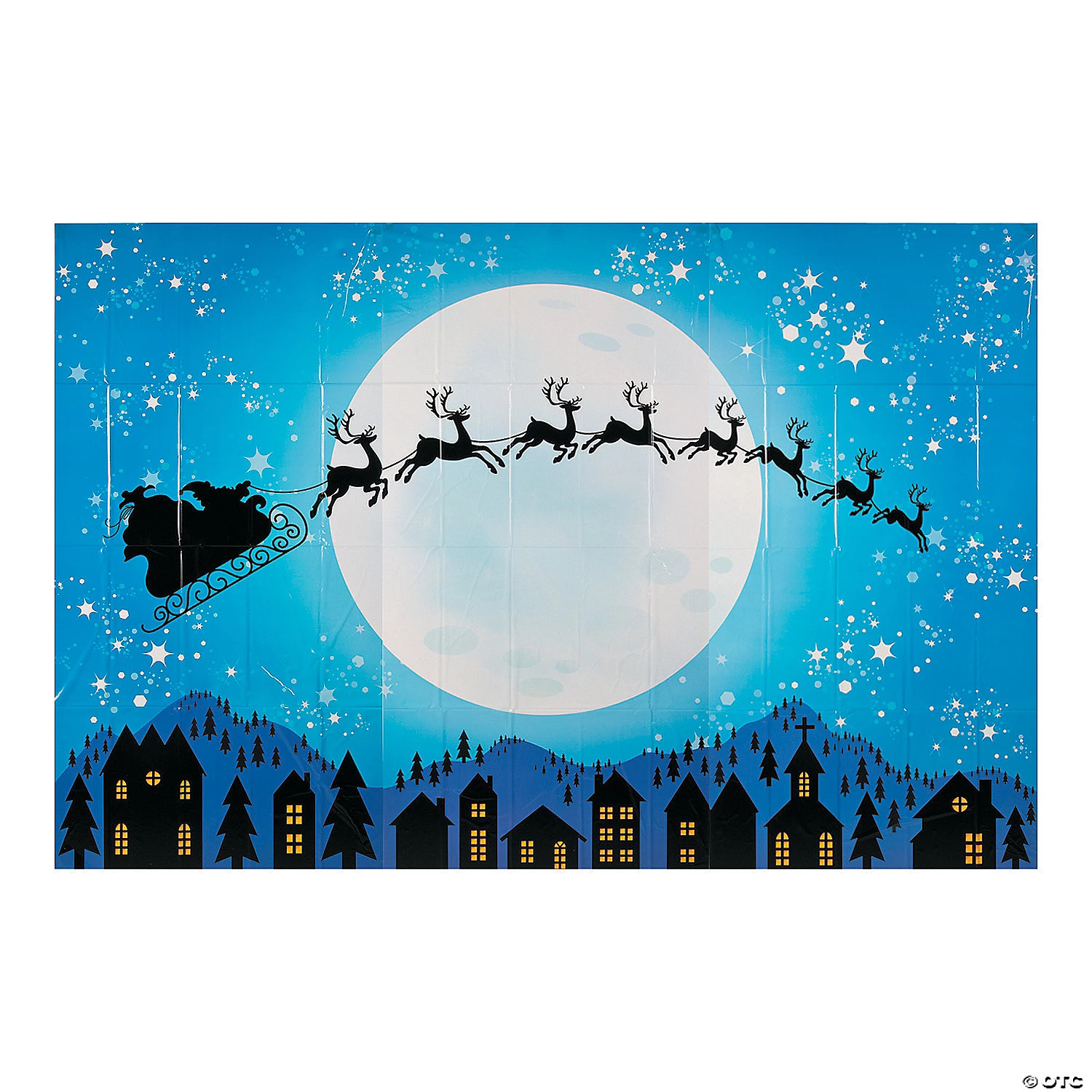 Santa & Reindeer Backdrop - 3 Pc. 3 Santa & Reindeer Backdrop - 3 Pc.