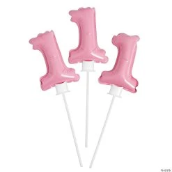 1st Birthday Self-Inflating 6" Mylar Balloons - 6 Pc.