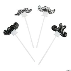Self-Inflating Mustache Mylar 4" Balloons - 12 Pc.