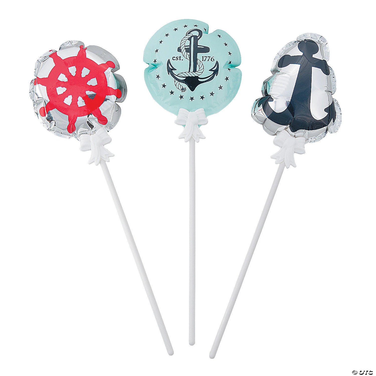 Self-Inflating Nautical 4" Mylar Balloons - 12 Pc. 3 Self-Inflating Nautical 4" Mylar Balloons - 12 Pc.