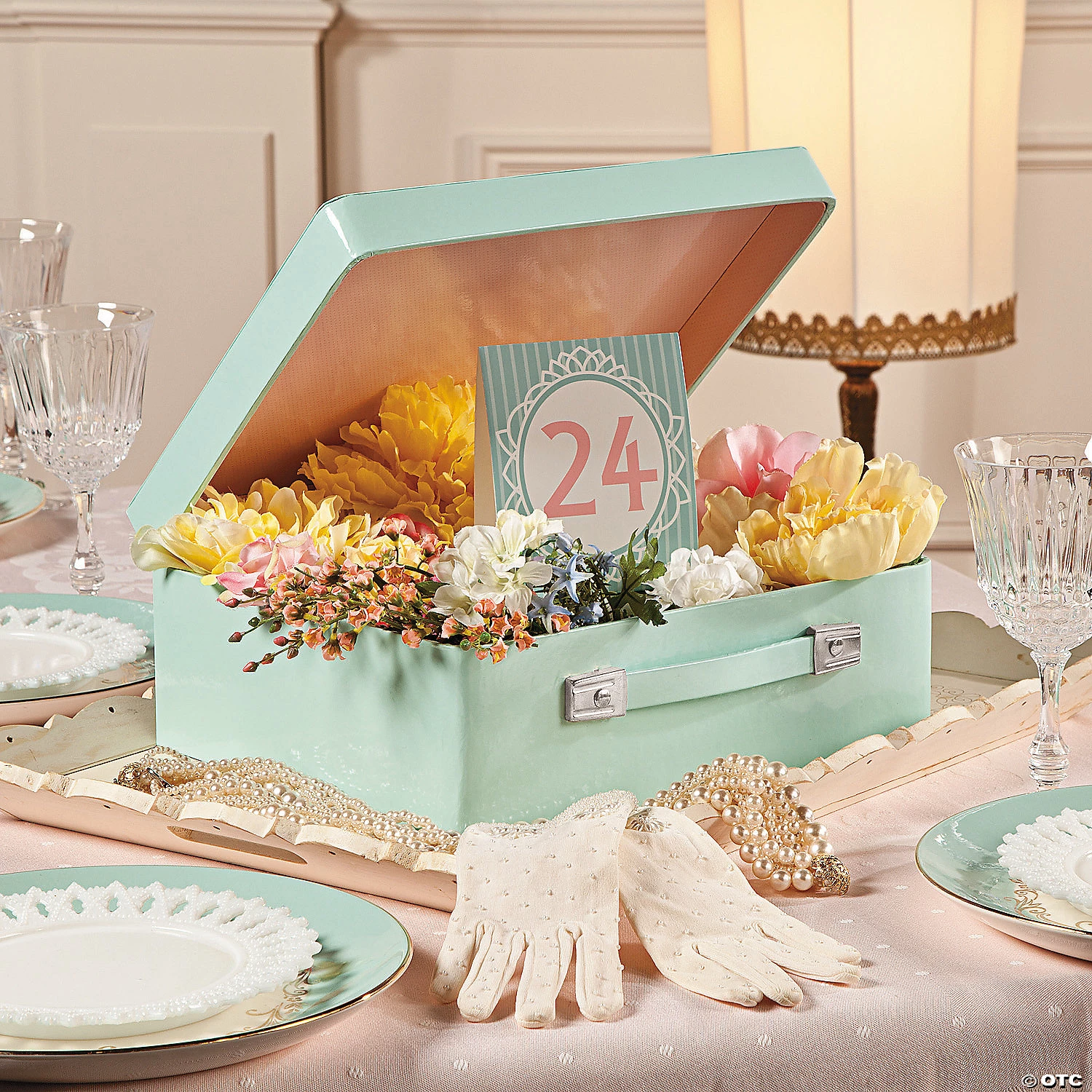 Shabby Chic Mini Suitcase Centerpiece 4 Shabby Chic Mini Suitcase Centerpiece - Image 2