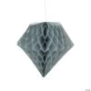 Hanging Tissue Paper Diamond Decorations - 6 Pc. 2 Hanging Tissue Paper Diamond Decorations - 6 Pc. -Party Decorations Sales Shop silver hanging tissue paper diamond decorations 6 pc 13767049