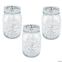 Silver Mercury Mason Jars - 12 Pc.