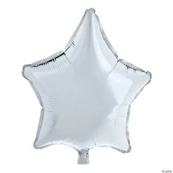 Silver Star-Shaped 20" Mylar Balloons - 12 Pc.