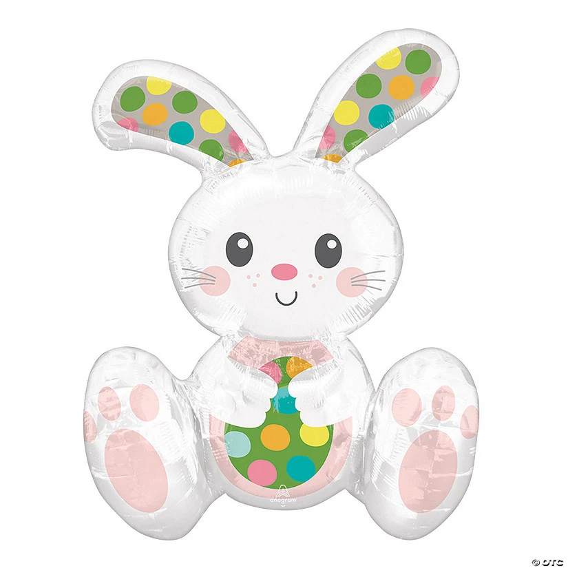 Sitting Easter Bunny-Shaped 20" Mylar Balloon 3 Sitting Easter Bunny-Shaped 20" Mylar Balloon