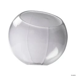 Slanted Medium Round Glass Vase