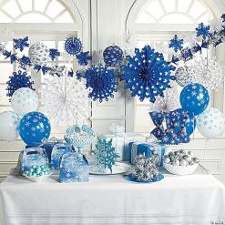 Snowflake Blue & White 11" Latex Balloons - 24 Pc. -Party Decorations Sales Shop snowflake blue and white 11 latex balloons 24 pc 70 4961 a02