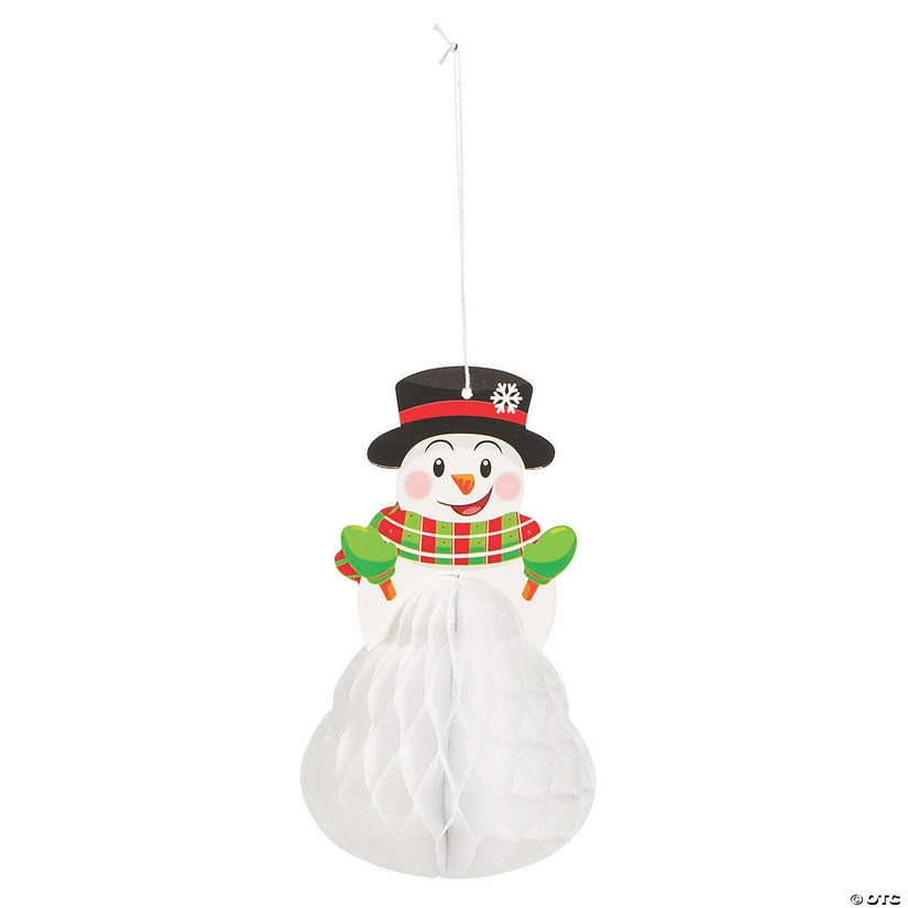 Snowman Honeycomb Centerpieces - 4 Pc. 3 Snowman Honeycomb Centerpieces - 4 Pc.