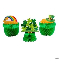 St. Patrick’s Day Honeycomb Centerpieces - 3 Pc.