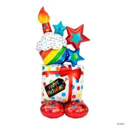 Stacked Birthday Icons 55" Mylar Balloon