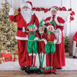 Standing Mr. & Mrs. Claus with Elves Decorating Kit