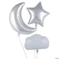 Star, Cloud & Moon 18"-20" Mylar Balloons - 3 Pc.