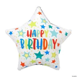 Star-Shaped Happy Birthday 19" Mylar Balloon