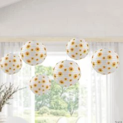 Sunflower Hanging Paper Lanterns - 6 Pc. -Party Decorations Sales Shop sunflower hanging paper lanterns 6 pc 14104462 a02