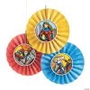 Superhero Hanging Fans with Icons - 6 Pc. -Party Decorations Sales Shop superhero hanging fans with icons 6 pc 13941022